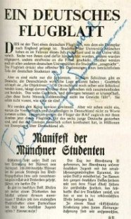 Ein Deutsches Flugblatt / Manifest der Münchner Studenten